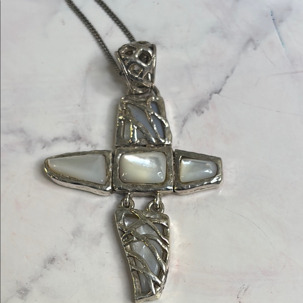 Studio Barse Silver Cross Pendant Necklace